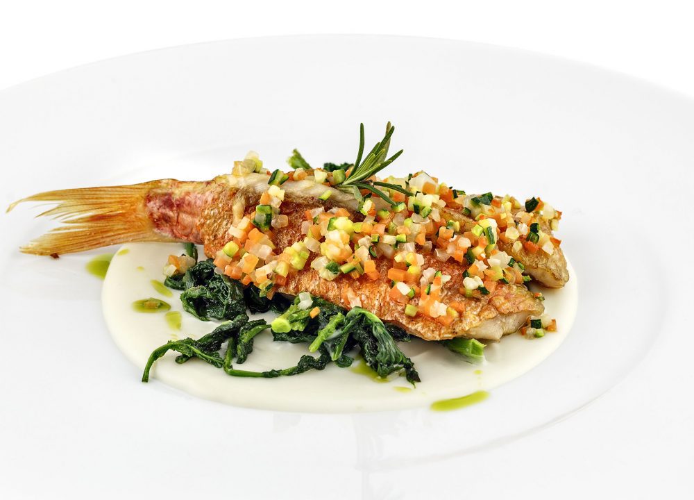 filetti di triglia e vellutata di cavolfiore