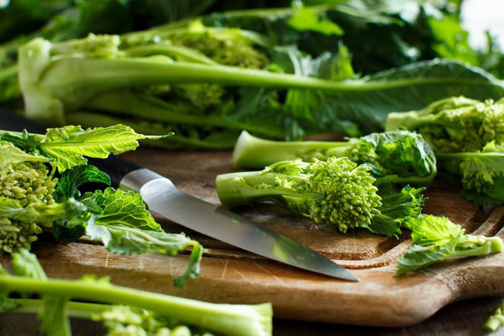 cime di rapa tagliate
