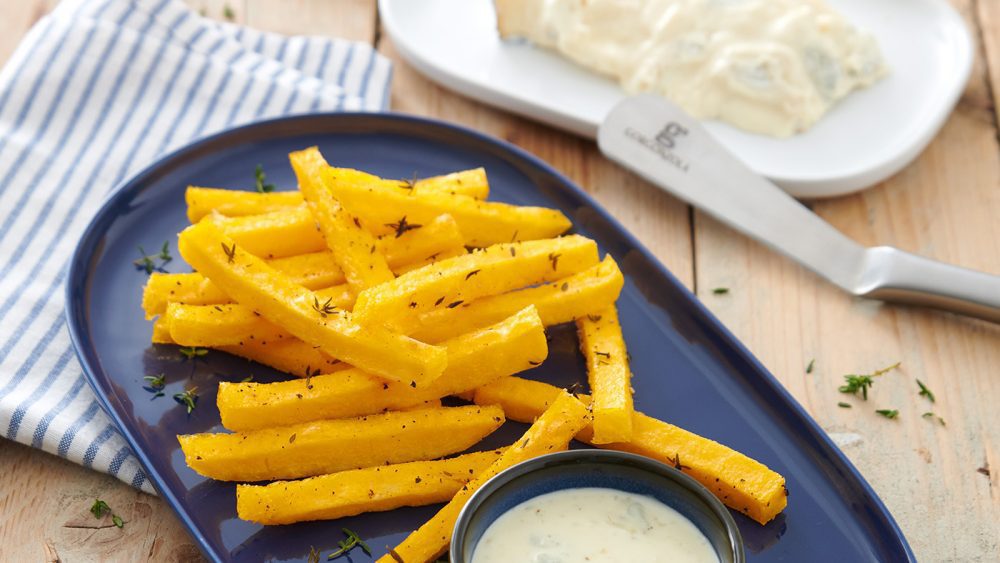 Patatine di polenta con gorgonzola