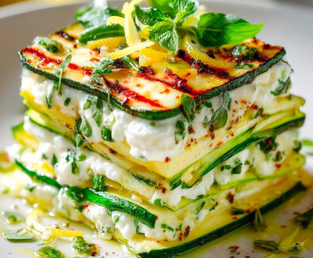 Lasagnetta di zucchine, ricotta ed erbe fresche