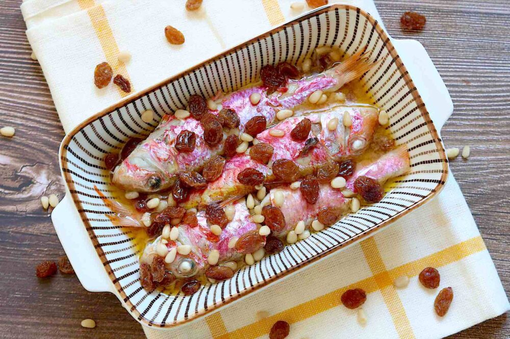 triglia uvetta e pinoli, ricetta tipica per la vigilia del kippur