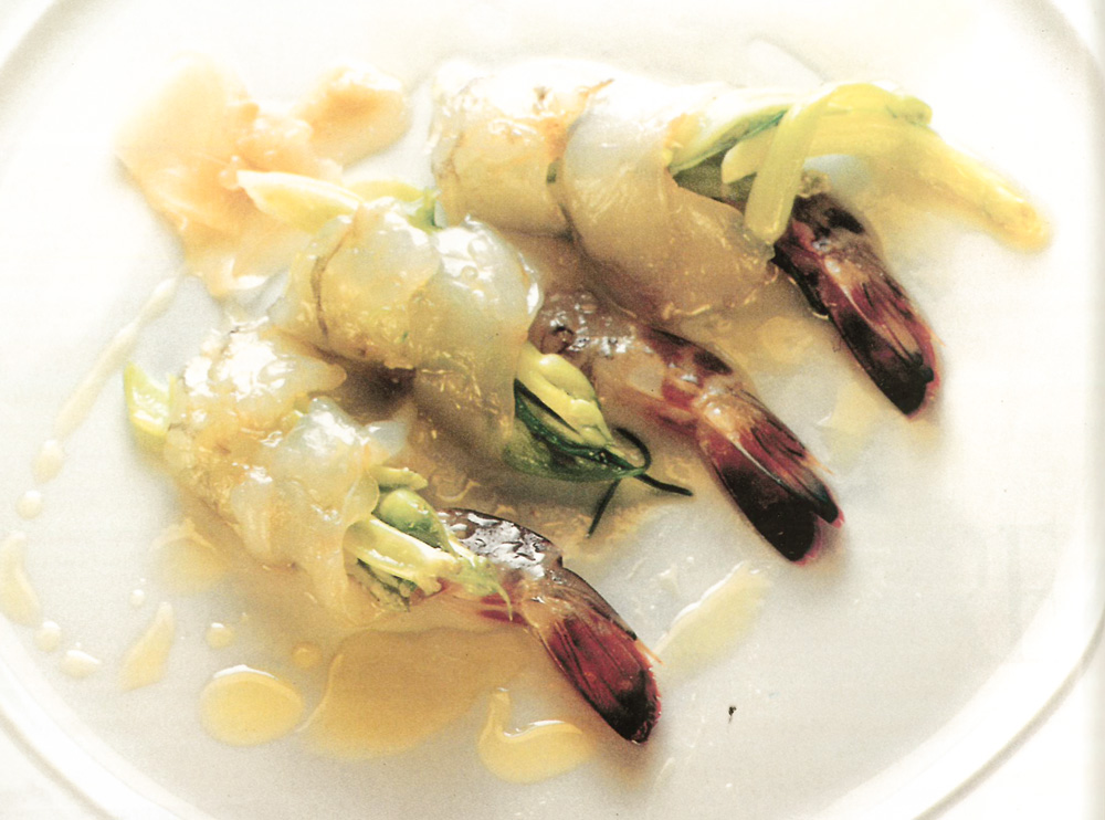 Mazzancolle dell’Adriatico con insalata di puntarelle di cicoria