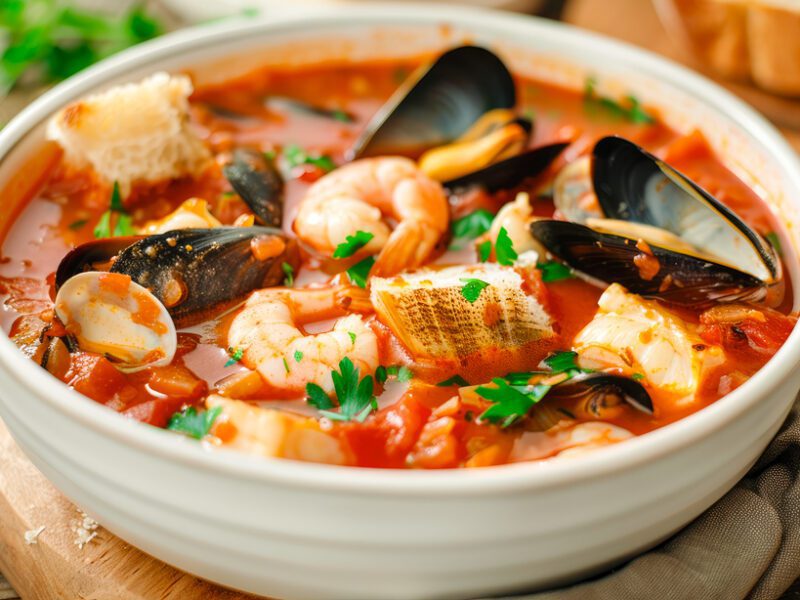 Zuppa di pesce e frutti di mare